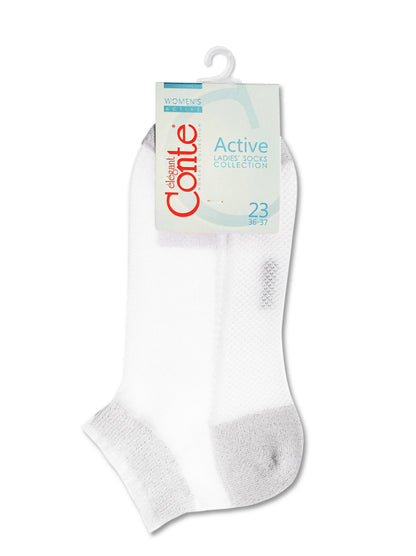 Conte Active #20С-27СП(229) - Лот из 2 пар укороченных женских носков из хлопка (с полиамидной прозрачной сеткой)