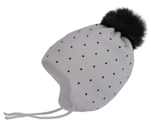 Conte/Esli Double knitted kids hat with fur pom-pom - For Girls (16С-96СП)