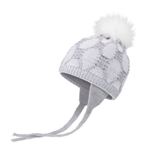 Load image into Gallery viewer, Conte/Esli Double knitted kids hat with insulation, cotton lining, fur pom-pom - For Girls (18С-31СП)