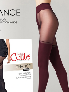 Conte Chance 50 Den - Fantasy Opaque Women's Tights with Imitation Golfs (16С-136СП)