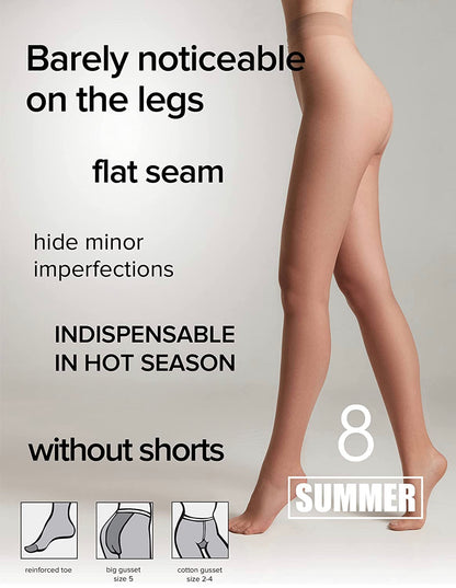 Conte Summer 8 Den - Classic Ultra-thin Invisible Women's Pantyhose (14S-17SP)