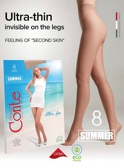 Conte Summer 8 Den - Classic Ultra-thin Invisible Women's Pantyhose (14S-17SP)