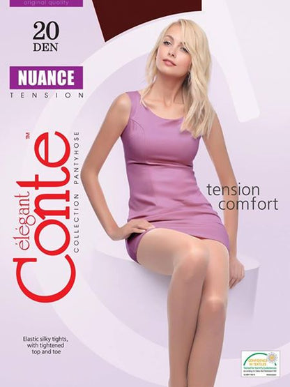 Conte Nuance 20 Den - Класичні жіночі колготки з посиленими шортами (8С-33СП)