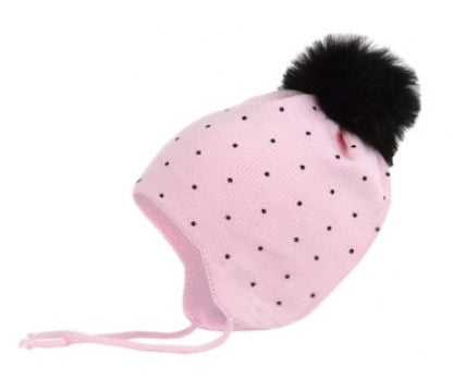 Conte/Esli Double knitted kids hat with fur pom-pom - For Girls (16С-96СП)