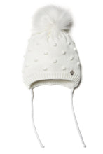 Load image into Gallery viewer, Conte/Esli Double knitted kids hat with cotton lining, with insulation and fur pom-pom - For Girls (18С-260СП)