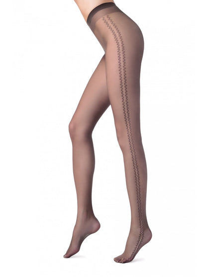 Conte Bliss 20 Den - Fantasy Women's Pantyhose with Zig-Zag Pattern on both sides (15S-50SP)