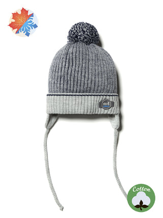 Conte/Esli Double knitted kids hat with pompom & strings - For Boys (17С-111СП)