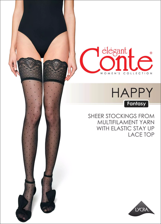 Conte Happy 20 Den - Fantasy Thin Stockings For Women With Polka Dots (19С-176СП)