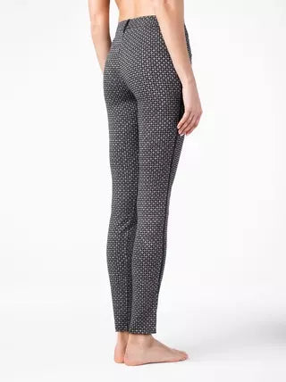 Conte Jacquard Tight-fitting Women's Leggings made of knitted fabric with side seams - Arkadia (14С-593ЛСП)