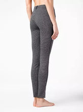 Load image into Gallery viewer, Conte Jacquard Tight-fitting Women&#39;s Leggings made of knitted fabric with side seams - Arkadia (14С-593ЛСП)