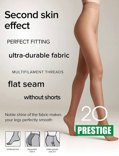 Conte Prestige 20 Den - Classic Sheer to Waist T-top Women's Tights (8S-43SP)