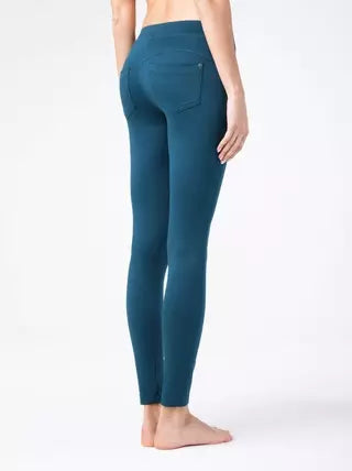 Ladies Jersey Leggings, Medium blue