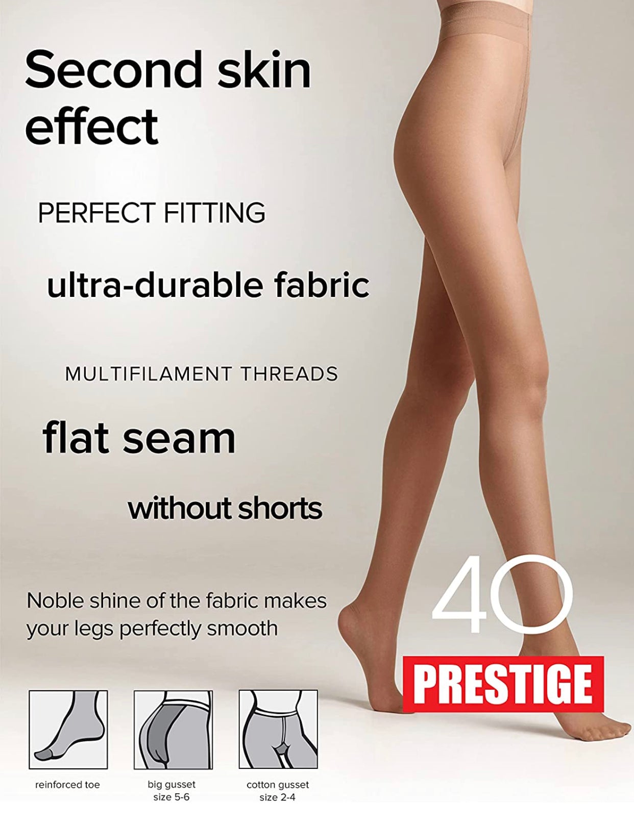 Conte Prestige 40 Den - Classic Sheer to Waist T-top Women's Tights (8С-45СП)