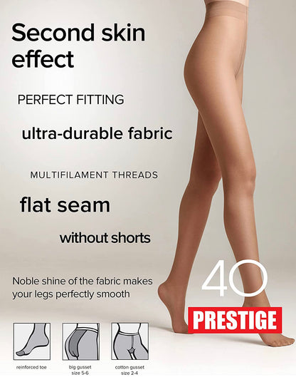 Conte Prestige 40 Den - Classic Sheer to Waist T-top Women's Tights (8S-45SP)