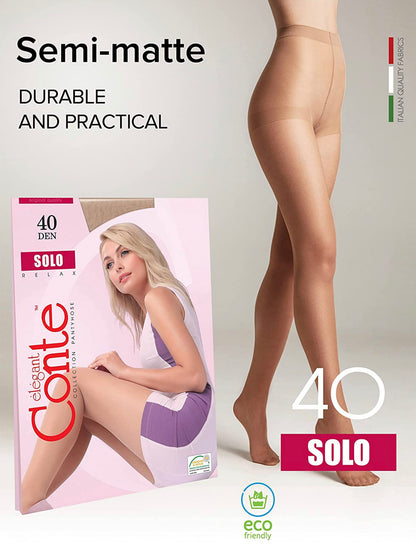 Conte Solo 40 Den - Classic Women's Tights with a Reinforced Shorts (8S-38SP)