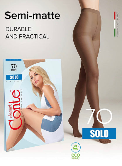 Conte Solo 70 Den - Classic Women's Tights with a Reinforced Shorts (15S-43SP)