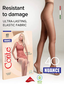 Conte Nuance 40 Den - Classic Women's Tights With a Reinforced Shorts (8С-37СП)