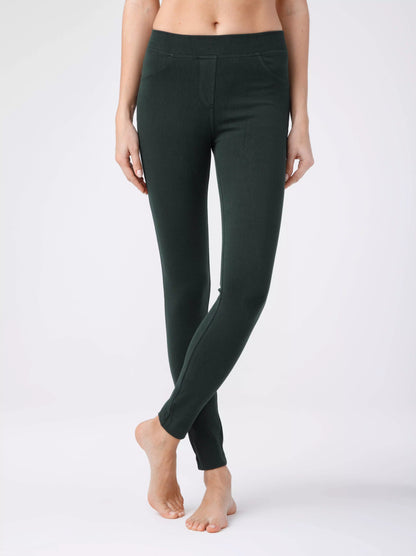 Conte Scarlett - Cotton Tight-fitting Women's Leggings from a knitted fabric "jean" (17С-317ТСП)