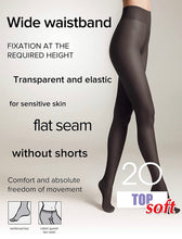 Load image into Gallery viewer, Conte Top Soft 20 Den - Classic Women&#39;s Tights Sheer to Waist T-top Low Waist Vitamin E (14С-36СП)