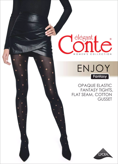 Conte Enjoy 50 Den - Fantasy Opaque Women's Tights with Sheer Polka Dots (19S-241SP)