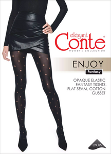 Conte Enjoy 50 Den - Fantasy Opaque Women's Tights with Sheer Polka Dots (19С-241СП)
