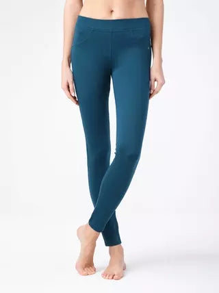Conte Andrea - Cotton Tight-fitting Women's Leggings from jersey fabric "jean" (17С-311ТСП)