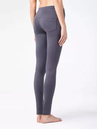 Conte Andrea - Cotton Tight-fitting Women's Leggings from jersey fabric "jean" (17С-311ТСП)