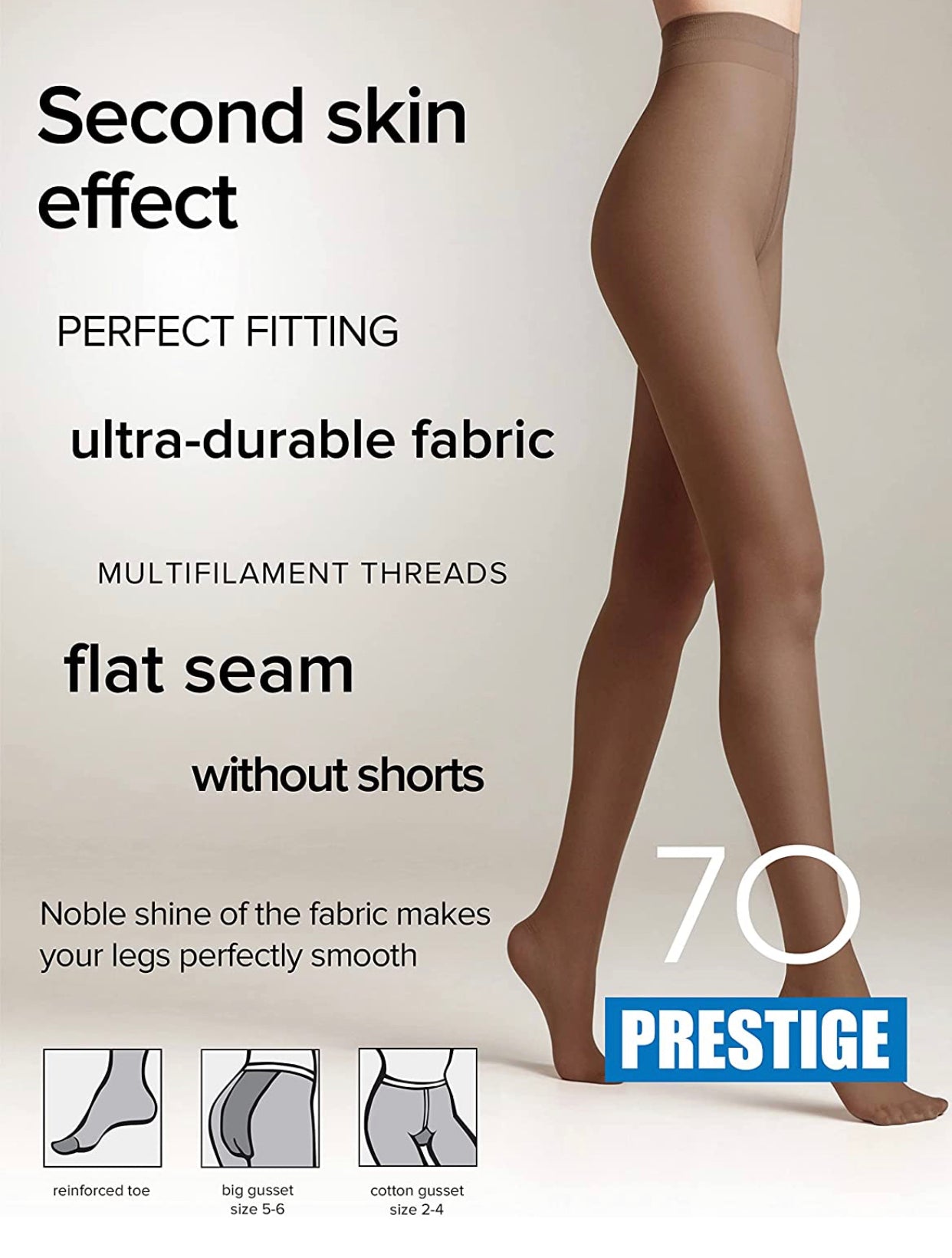 Conte Prestige 70 Den - Classic Dense Semi-Opaque T-Top Women's Tights (8С-50СП)