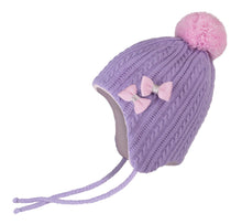 Load image into Gallery viewer, Conte/Esli Double knitted kids hat with insulation, cotton lining &amp; pom-pom - For Girls (17С-93СП)