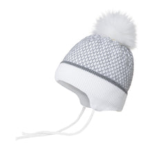 Load image into Gallery viewer, Conte/Esli Double knitted kids hat with insulation, cotton lining, fur pom-pom - For Girls (17С-92СП)